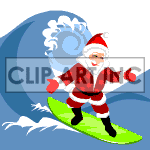 surfing_santa-010 animation. Commercial use animation # 120395