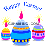 Animated Happy Easter Egg Candles clipart. Royalty-free image # 120432