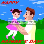 Animated fathers day with father and daughter clipart. Commercial use image # 120456
