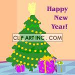 animated gif of christmas tree on new years animation. Royalty-free animation # 120726