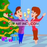 animated gif of couple celebrating new years clipart. Commercial use image # 120728
