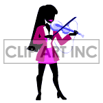 Animations 2D People Shadow Animated girl playing the violin violins violinists