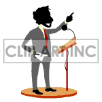 Animated man giving a speech. clipart. Commercial use image # 122686