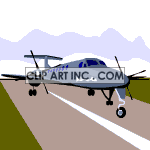 animated airplane on runway clipart.