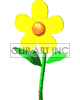 Animated yellow daisy blowing in the wind clipart. Royalty-free image # 123842