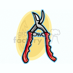 Hand-held pruning shears clipart.