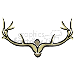 This image shows a pair of antlers with a brown color. 