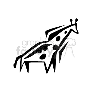 Black and white abstract giraffe clipart. Commercial use image # 129691