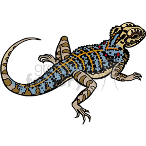 Large colorful lizard clipart. Commercial use image # 129908