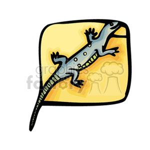 Abstract blue-gray salamander with yellow spots clipart.