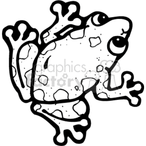 black and white tree frog clipart. Commercial use image # 129972