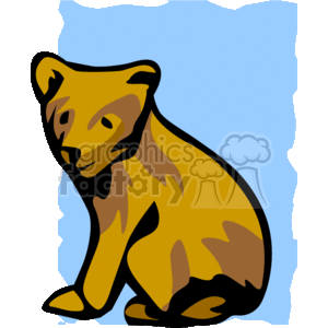 Abstract brown bear cub clipart.