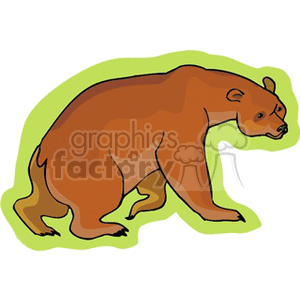 Large brown bear on all fours clipart.