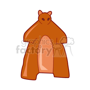 Large abstract cartoon brown bear clipart.