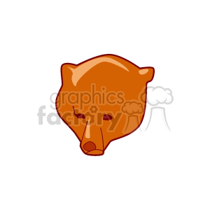 Close-up of brown bear face, abstract clipart.