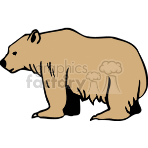 Brown bear on all fours clipart.