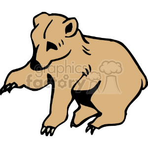 Brown bear cub playing clipart.