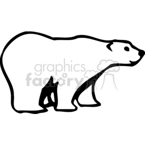   bear bears polar animals  polar05.gif Clip Art Animals Bears line art black and white 