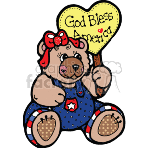 country style bear bears stuffed teddy God bless america balloons toys   bear002PR_c Clip Art Animals Bears cute cartoon toy