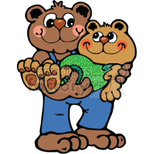 country style teddy+bear bears father son family Clip+Art Animals Bears cartoon cute single+parent