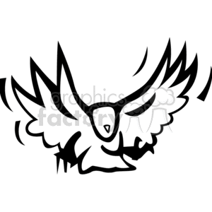 Abstract flying bird- black and white clipart. Commercial use image # 130214