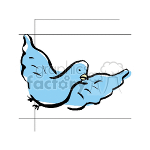 Flying blue bird clipart. Commercial use image # 130242