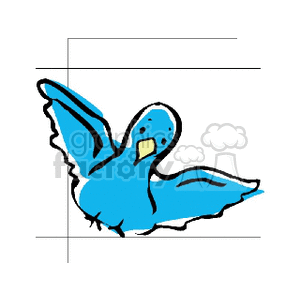 Happy bright blue bird clipart. Royalty-free image # 130246