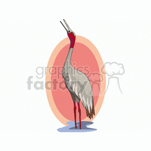 Side profile of a whooping crane clipart. Commercial use image # 130295