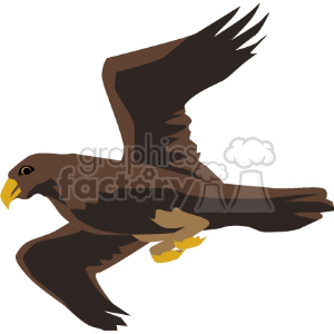 Soaring brown hawk clipart. Commercial use image # 130447