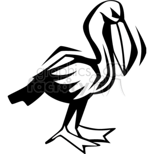 clipart - Black and white marine bird.