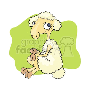 Shy sitting sheep clipart. Royalty-free image # 130889