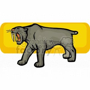 Black Sabre-toothed tiger clipart. Commercial use image # 131072