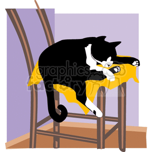 cat napping in a chair clipart. Commercial use image # 131107