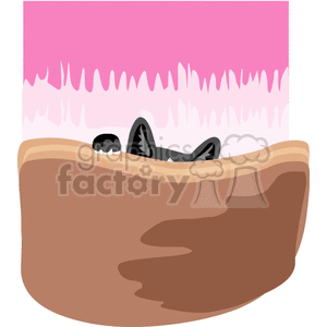 Kitten playfully peaking over the side of a pet bed clipart. Royalty-free image # 131125