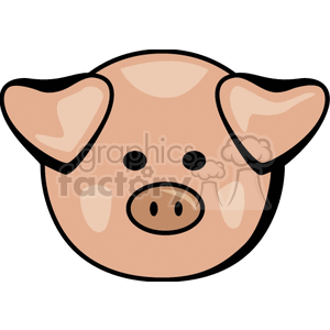 Cute pig head clipart. Royalty-free image # 132092