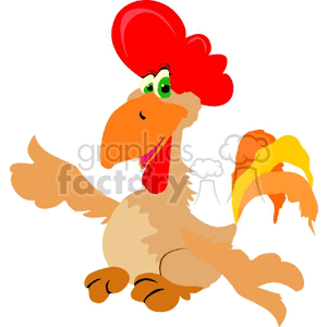 Funny cartoon rooster clipart. Royalty-free image # 132185