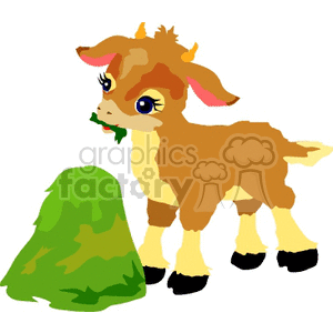 Baby calf eating some grass clipart. Royalty-free image # 132199