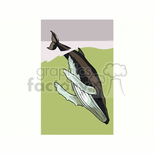 whale diving underwater clipart. Royalty-free image # 132201