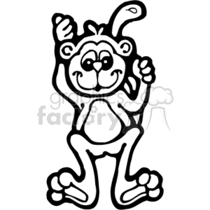 black and white outline of a monkey 