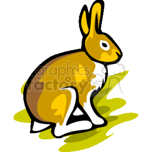clipart - Sitting tan bunny rabbit.