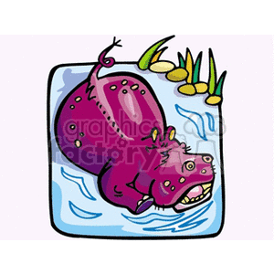 Purple hippopotamus clipart. Commercial use image # 133632