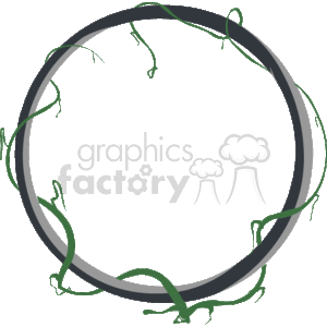 Circle border with green vines