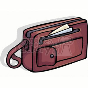 clipart - leather bag.