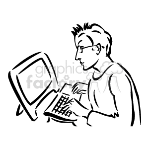 black and white programmer clipart. Commercial use image # 135974