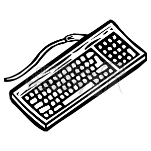 clipart - black and white keyboard.