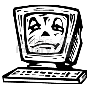 clipart - black and white computer.