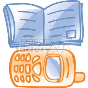 cell phone and appointment book clipart.