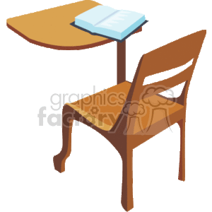 education book books class desk desks old days Clip+Art Education brown learn wooden learning read reading wood back to school classroom chair