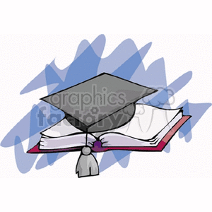 mortarboard on a book clipart. Royalty-free image # 139354