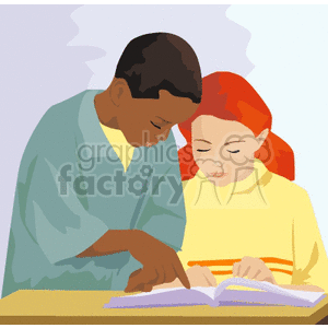 student helping another student clipart. Commercial use image # 139545